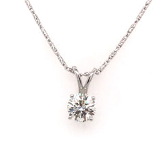 14K White Gold Pendant w/ 1ct Lab Grown Diamond
