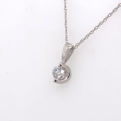 14kt White Gold 0.20 Carat Diamond Half Moon Pendant