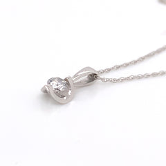 14kt White Gold 0.20 Carat Diamond Half Moon Pendant