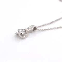 14kt White Gold 0.20 Carat Diamond Half Moon Pendant