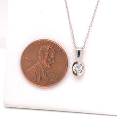 14kt White Gold 0.20 Carat Diamond Half Moon Pendant