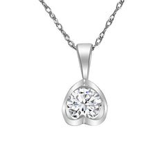 14kt White Gold 0.20 Carat Diamond Half Moon Pendant