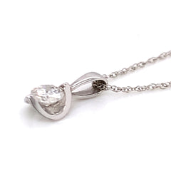 14kt White Gold 0.25 Carat Diamond Half Moon Pendant