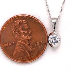 14kt White Gold 0.25 Carat Diamond Half Moon Pendant