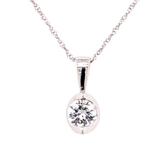 14kt White Gold 0.25 Carat Diamond Half Moon Pendant