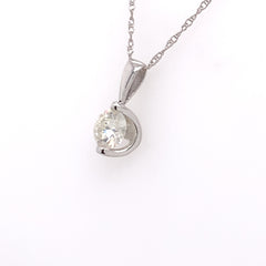 14kt White Gold 0.50 Carat Diamond Half Moon Pendant