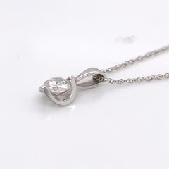 14kt White Gold 0.50 Carat Diamond Half Moon Pendant