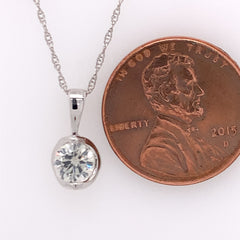 14kt White Gold 0.50 Carat Diamond Half Moon Pendant