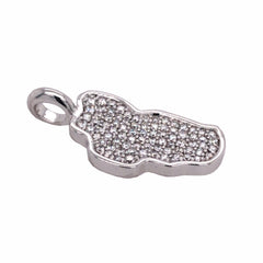 14K White Gold Medium Lake Tahoe Pendant with Diamonds
