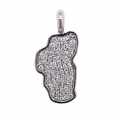14K White Gold Medium Lake Tahoe Pendant with Diamonds
