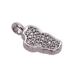 Small 14K White Gold Lake Tahoe Pendant with Diamonds