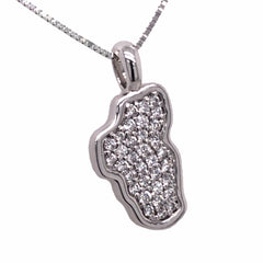 Small 14K White Gold Lake Tahoe Pendant with Diamonds