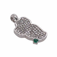 Medium 14KWG Lake Tahoe Pendant with Diamonds and Emerald