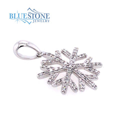 14 Karat White Gold Diamond Snowflake Pendant
