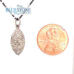 Sterling Silver Diamond Pendant with chain 16''
