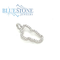 Large 14KWG Lake Tahoe Diamond Outline Pendant