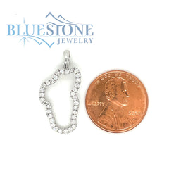 Large 14KWG Lake Tahoe Diamond Outline Pendant