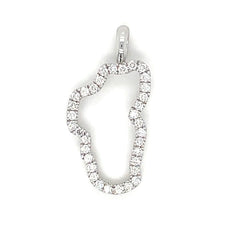 Large 14KWG Lake Tahoe Diamond Outline Pendant