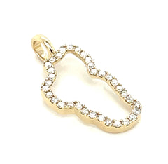 Large 14KYG Lake Tahoe Diamond Outline Pendant