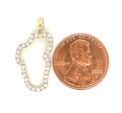 Large 14KYG Lake Tahoe Diamond Outline Pendant