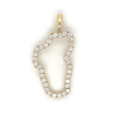Large 14KYG Lake Tahoe Diamond Outline Pendant
