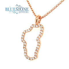 Large 14K Rose Gold Lake Tahoe Pendant  w/ 0.34cttw of Diamonds