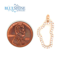 Large 14K Rose Gold Lake Tahoe Pendant  w/ 0.34cttw of Diamonds