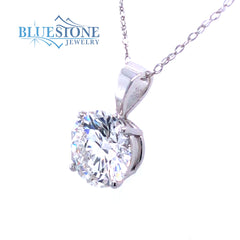 14kt White Gold 2.00 Carat Diamond Pendant- 18 Inches