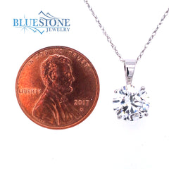 14kt White Gold 2.00 Carat Diamond Pendant- 18 Inches