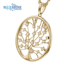 14kt Yellow Gold 'Tree of Life' Diamond Pendant