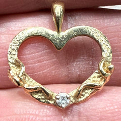 Estate Made by Bob Roberts: 14K Yellow Gold People 3 Diamond Ring Set