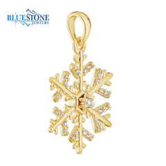 14kt Yelow Gold Diamond Snowflake Pendant