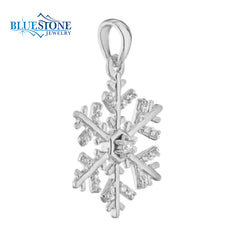 14kt White Gold Diamond Snowflake Pendant
