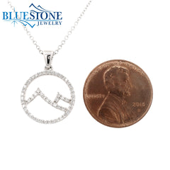 14kt White Gold Diamond Mountain Pendant
