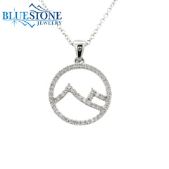 14kt White Gold Diamond Mountain Pendant