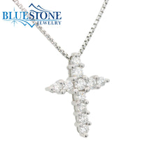 14KWG Diamond Cross Pendant - 0.26ctw
