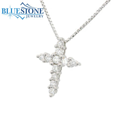 14KWG Diamond Cross Pendant - 0.26ctw