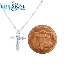 14KWG Diamond Cross Pendant - 0.26ctw