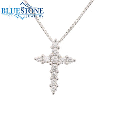 14KWG Diamond Cross Pendant - 0.26ctw