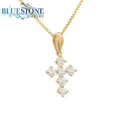 14KYG Diamond Cross Pendant - 0.23ctw