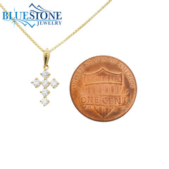 14KYG Diamond Cross Pendant - 0.23ctw