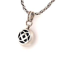 Silver & 14K Gold Black Diamond Pendant with Chain