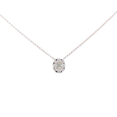 14K White Gold Necklace w/ Diamonds