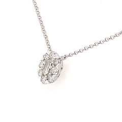 14K White Gold Necklace w/ Diamonds