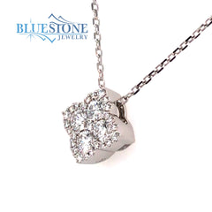 14 Karat White Gold Diamond Necklace- 18"