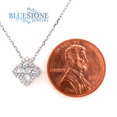 14 Karat White Gold Diamond Necklace- 18"
