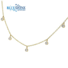 14kt Yellow Gold Diamond Necklace- 18 Inches