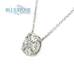 14kt White Gold Diamond Necklace- 18 Inches