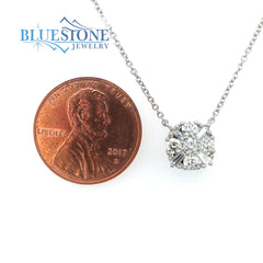 14kt White Gold Diamond Necklace- 18 Inches
