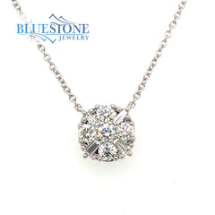 14kt White Gold Diamond Necklace- 18 Inches